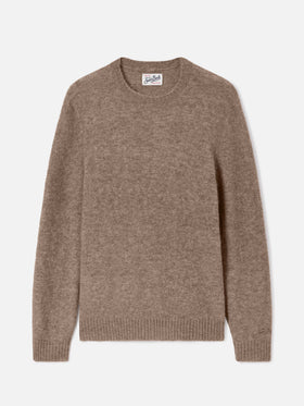 Maglia girocollo Regent beige in misto alpaca