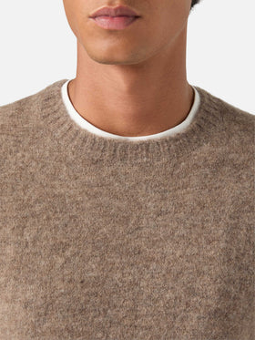 Maglia girocollo Regent beige in misto alpaca
