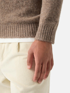 Maglia girocollo Regent beige in misto alpaca