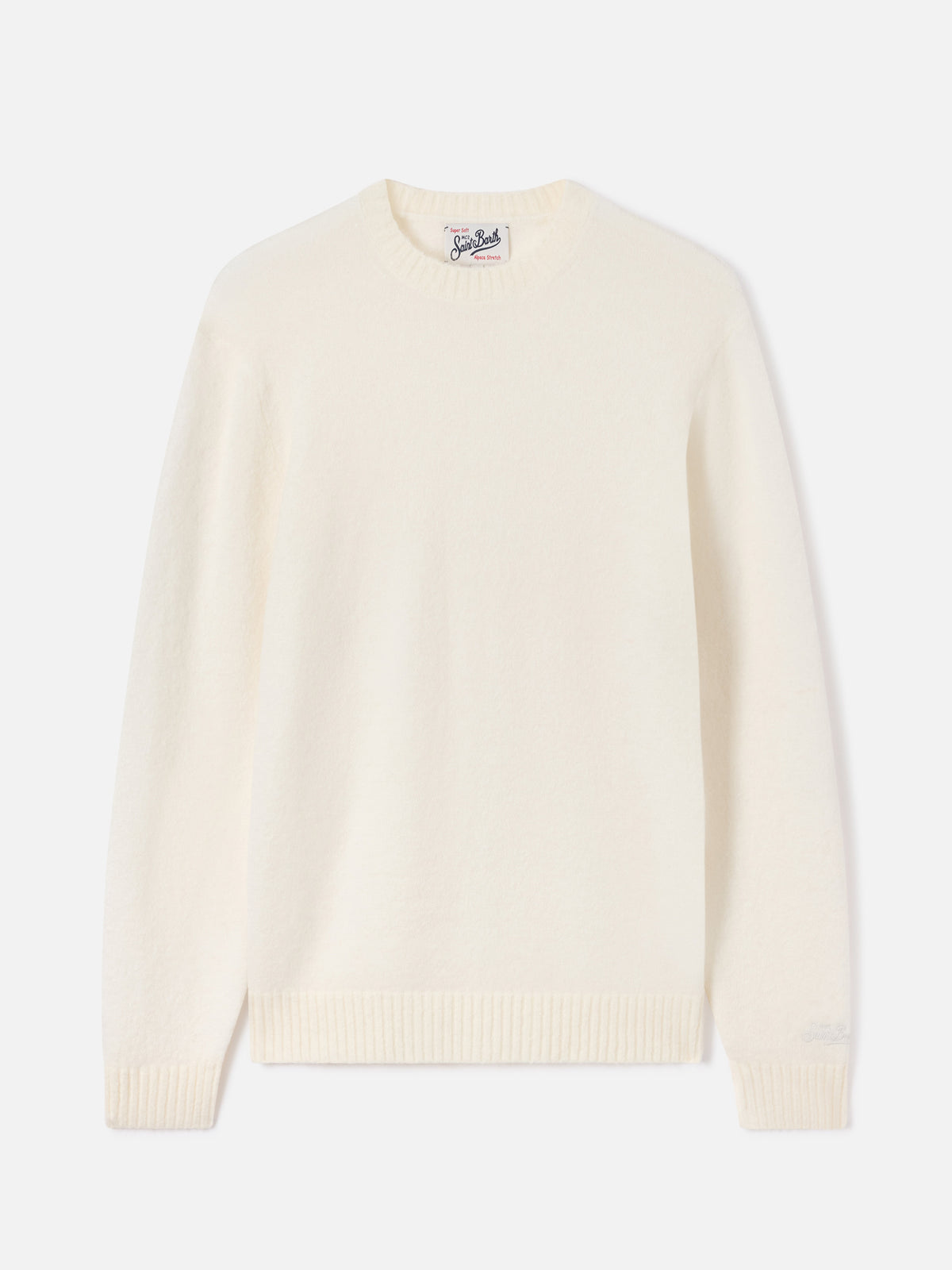 Jersey de cuello redondo Regent Off white en mezcla de alpaca 
