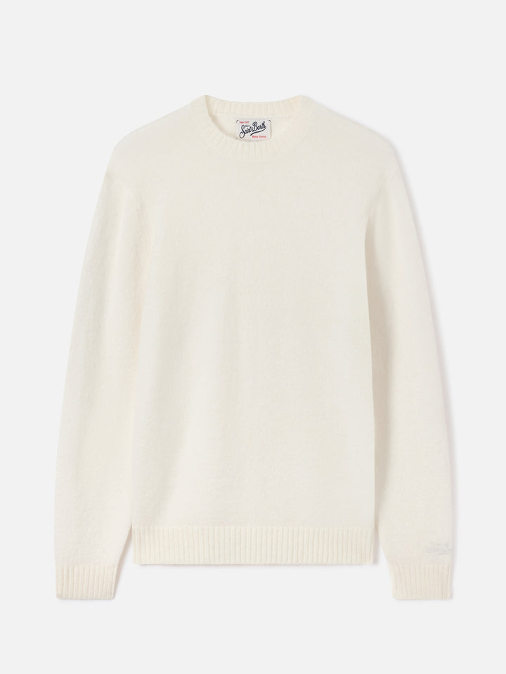Off white Regent Rundhals-Pullover aus Alpaka-Mischung 