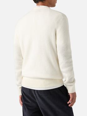Off white Regent Rundhals-Pullover aus Alpaka-Mischung 