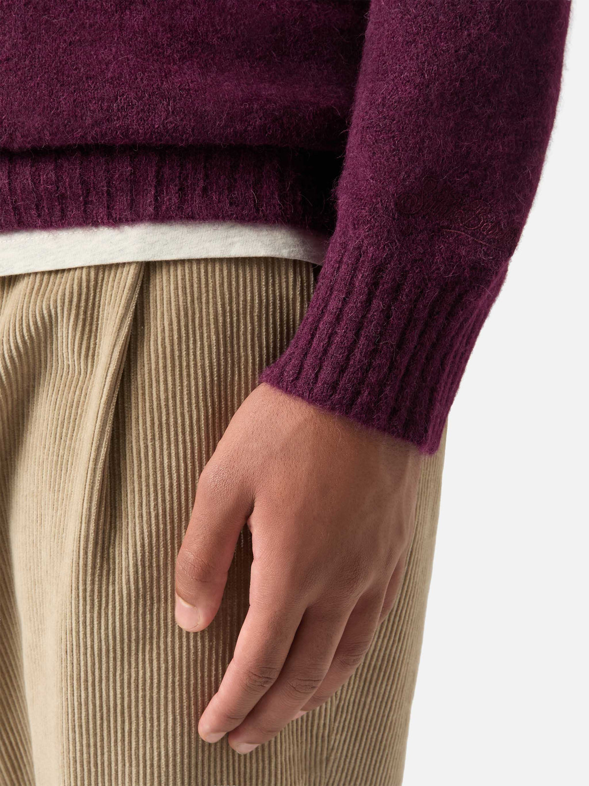 Pull ras-du-cou Regent bordeaux en mélange d’alpaga 
