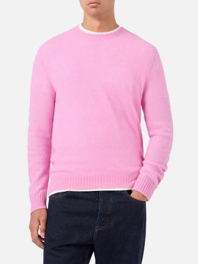 Maglia Regent in alpaca stretch rosa con ricamo logo