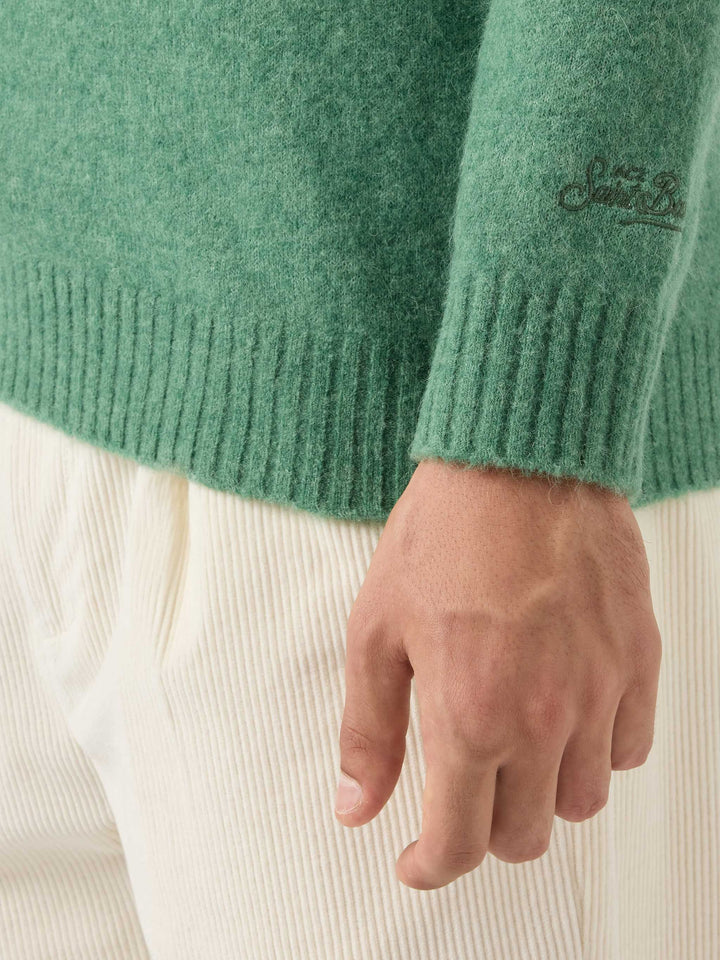 Maglione Regent in alpaca stretch verde salvia