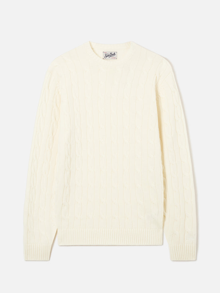 Off white Regent wool crewneck with cable knit