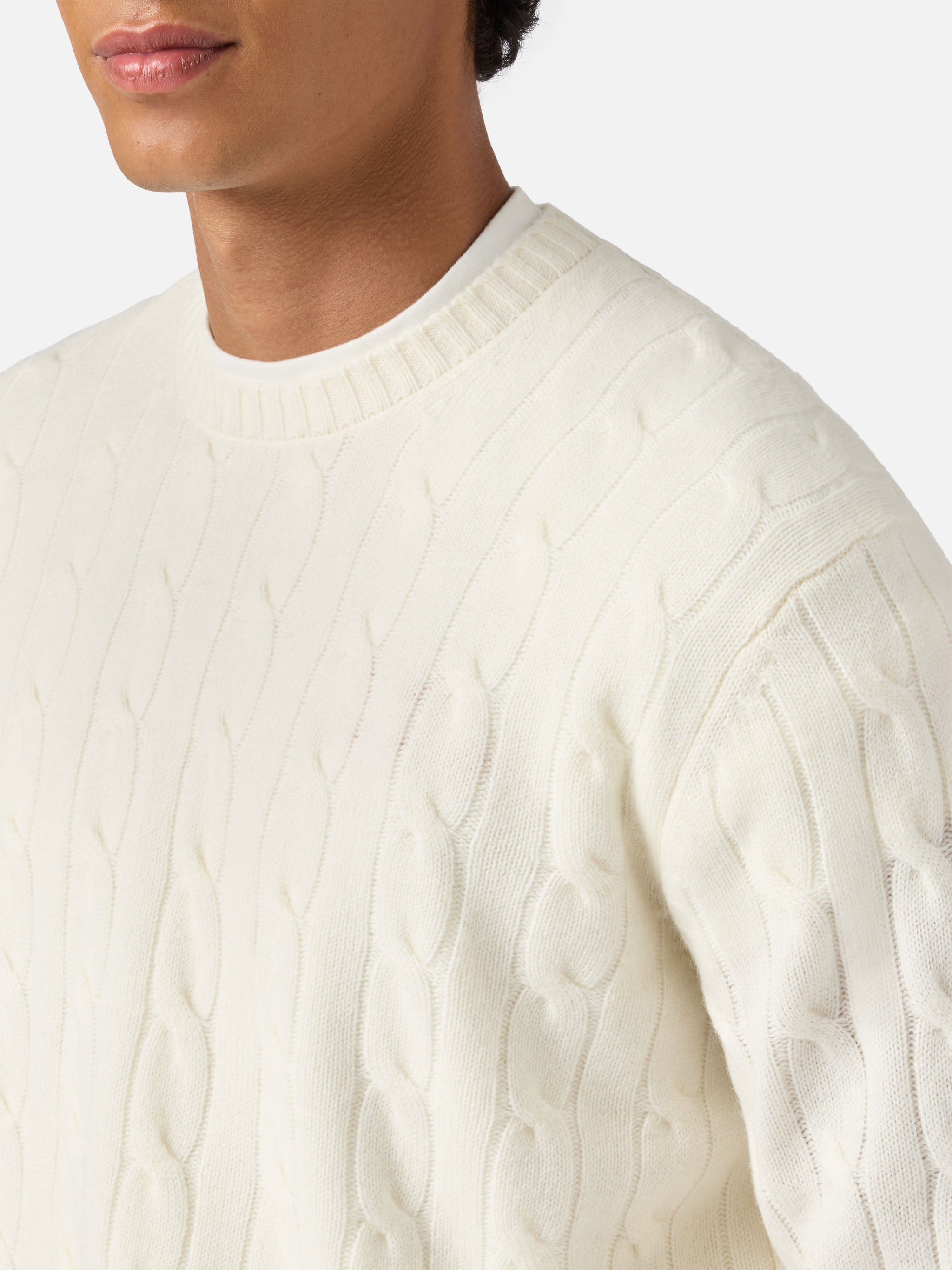 Off white Wool Regent Braid cable-knit crewneck sweater – MC2