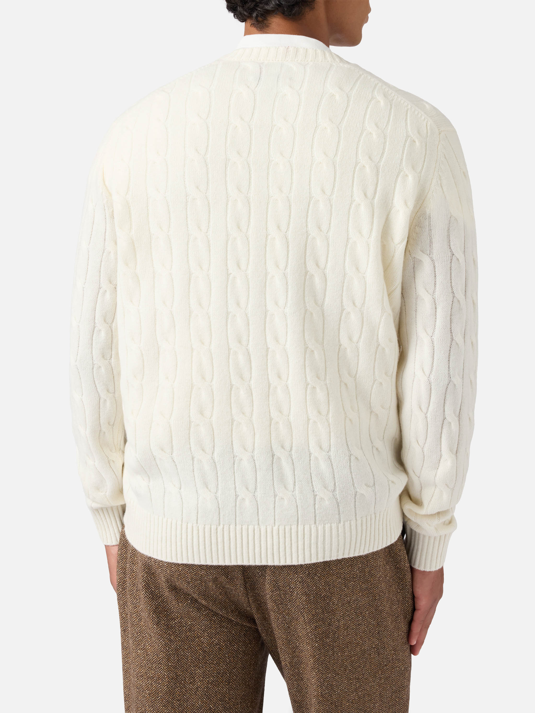 Off white Wool Regent Braid cable-knit crewneck sweater – MC2