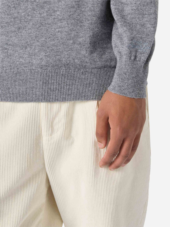 Regent wool-cashmere sweater in grey melange