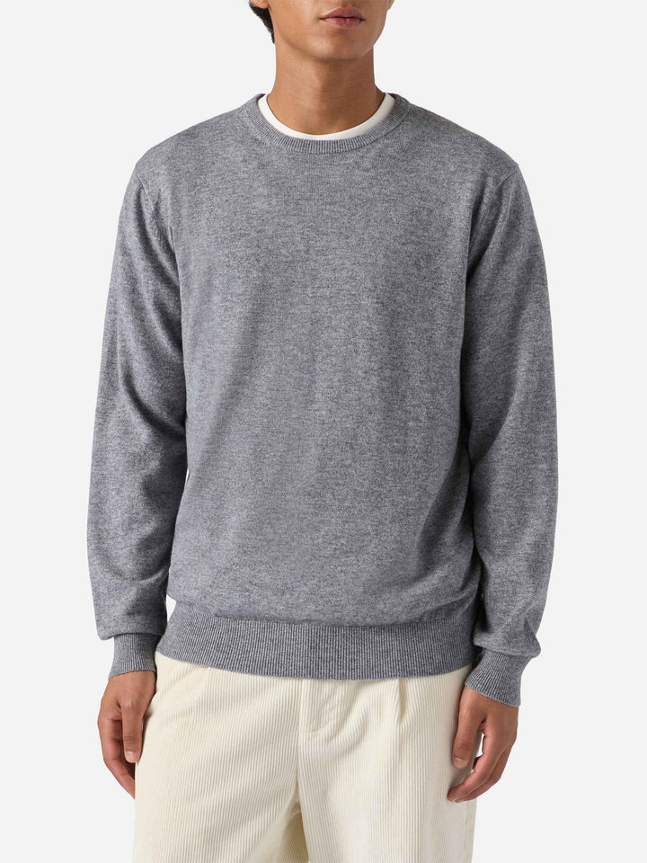 Regent wool-cashmere sweater in grey melange