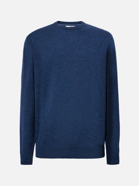 Maglione Regent in lana e cashmere azzurro denim