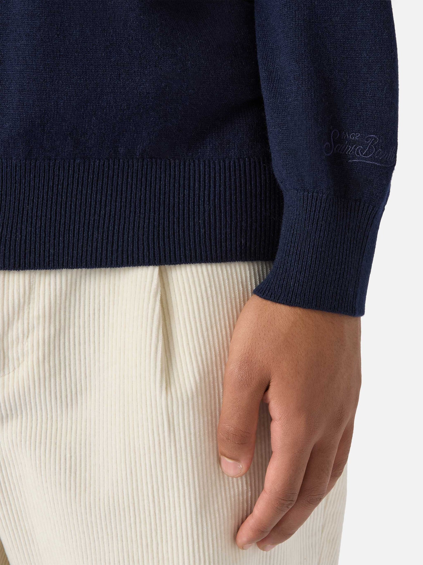 Maglione Regent in lana e cashmere blu notte