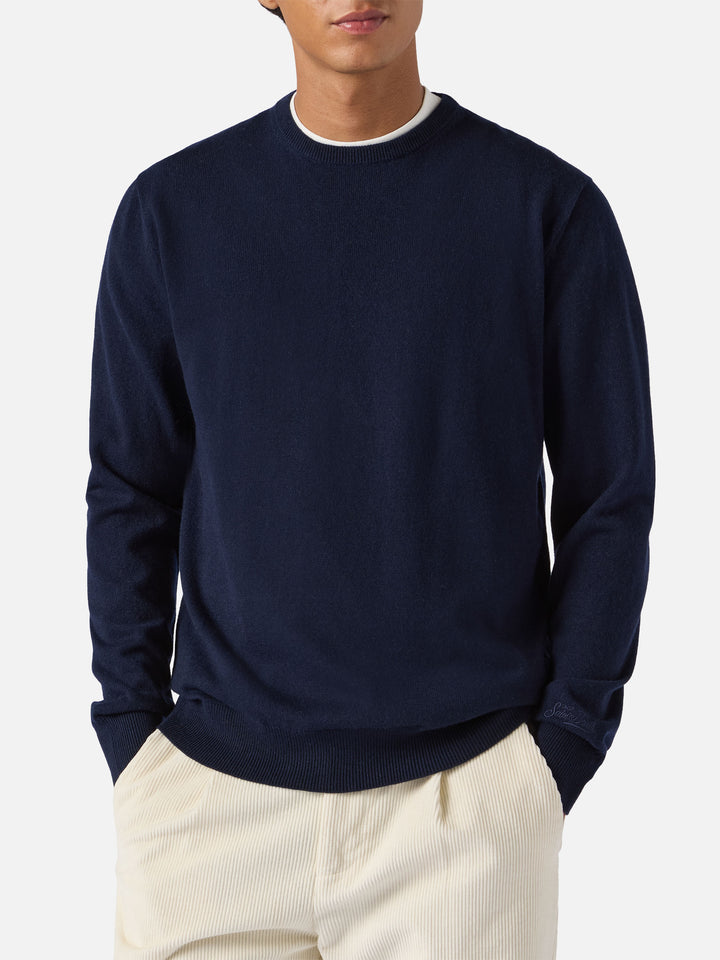Maglione Regent in lana e cashmere blu notte