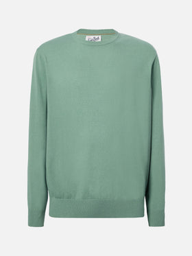 Maglione Regent in lana merino e cashmere verde salvia