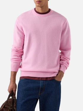 Pull col rond en laine d’agneau Pink Regent 