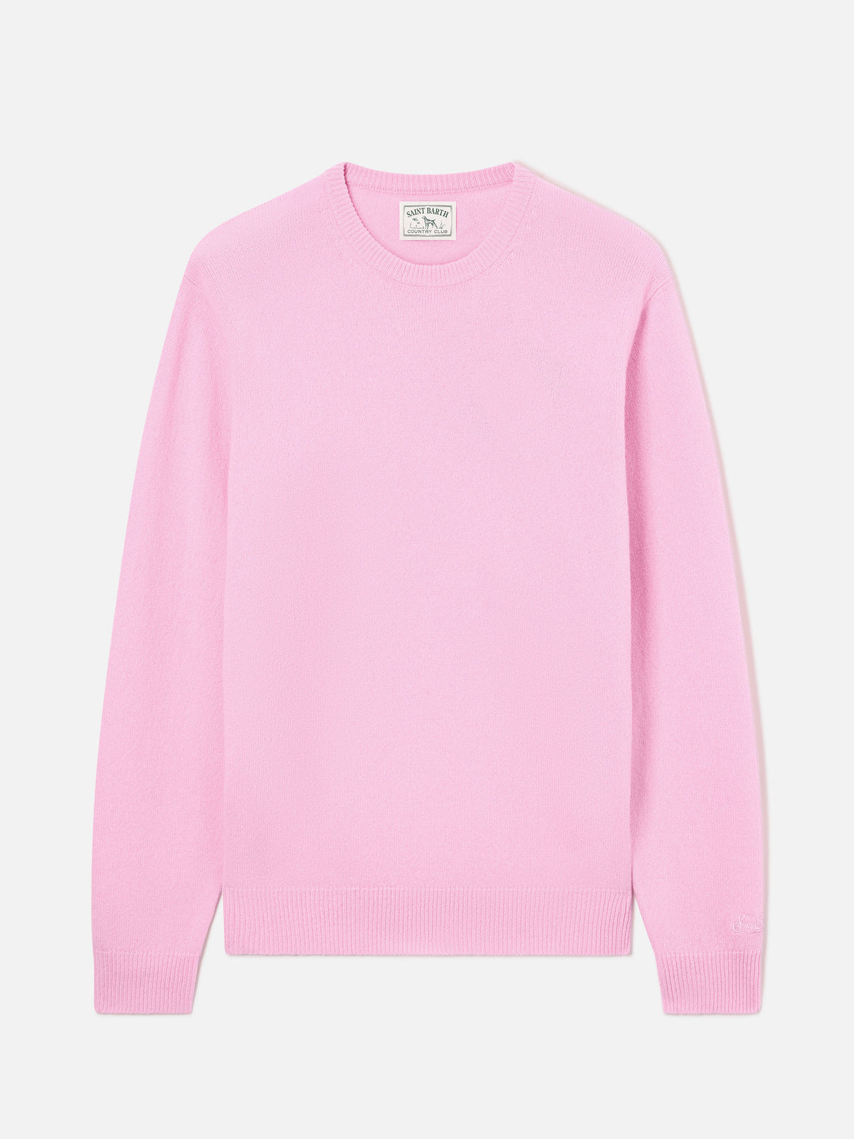 Pull col rond en laine d’agneau Pink Regent 