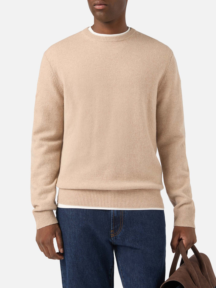Beige Regent lambswool crewneck
