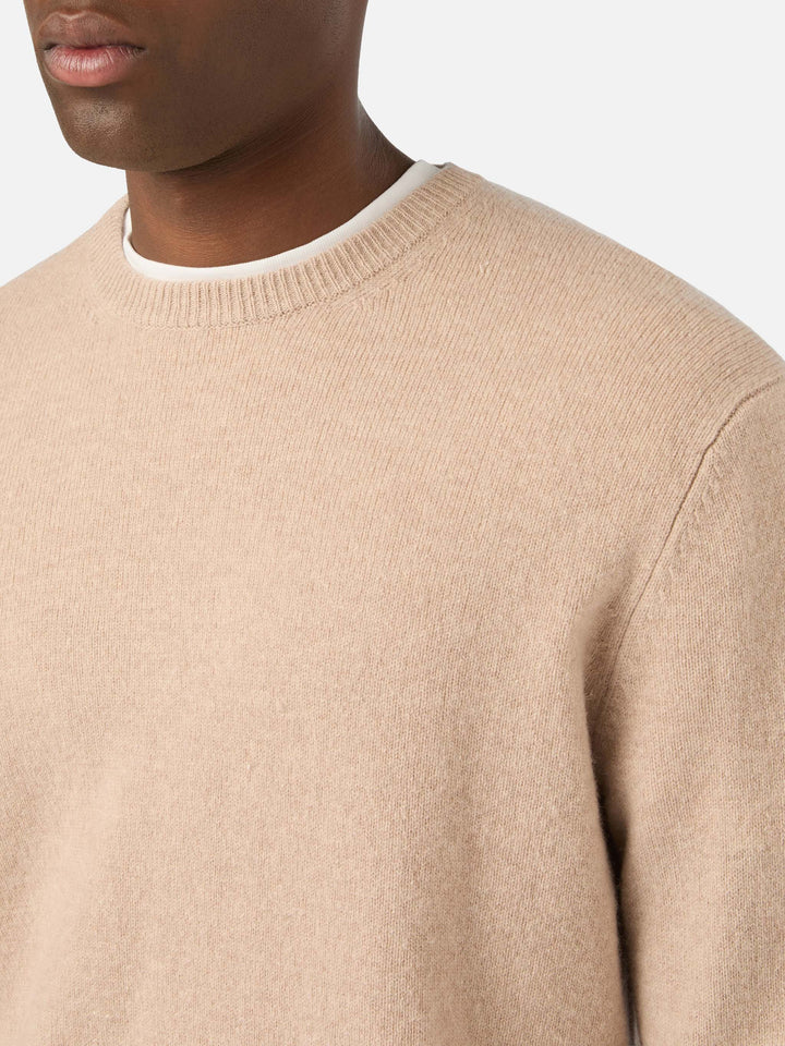 Maglia girocollo Regent beige in lambswool