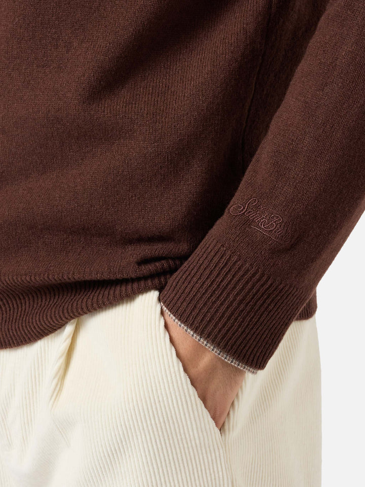 Maglione Regent in lambswool marrone