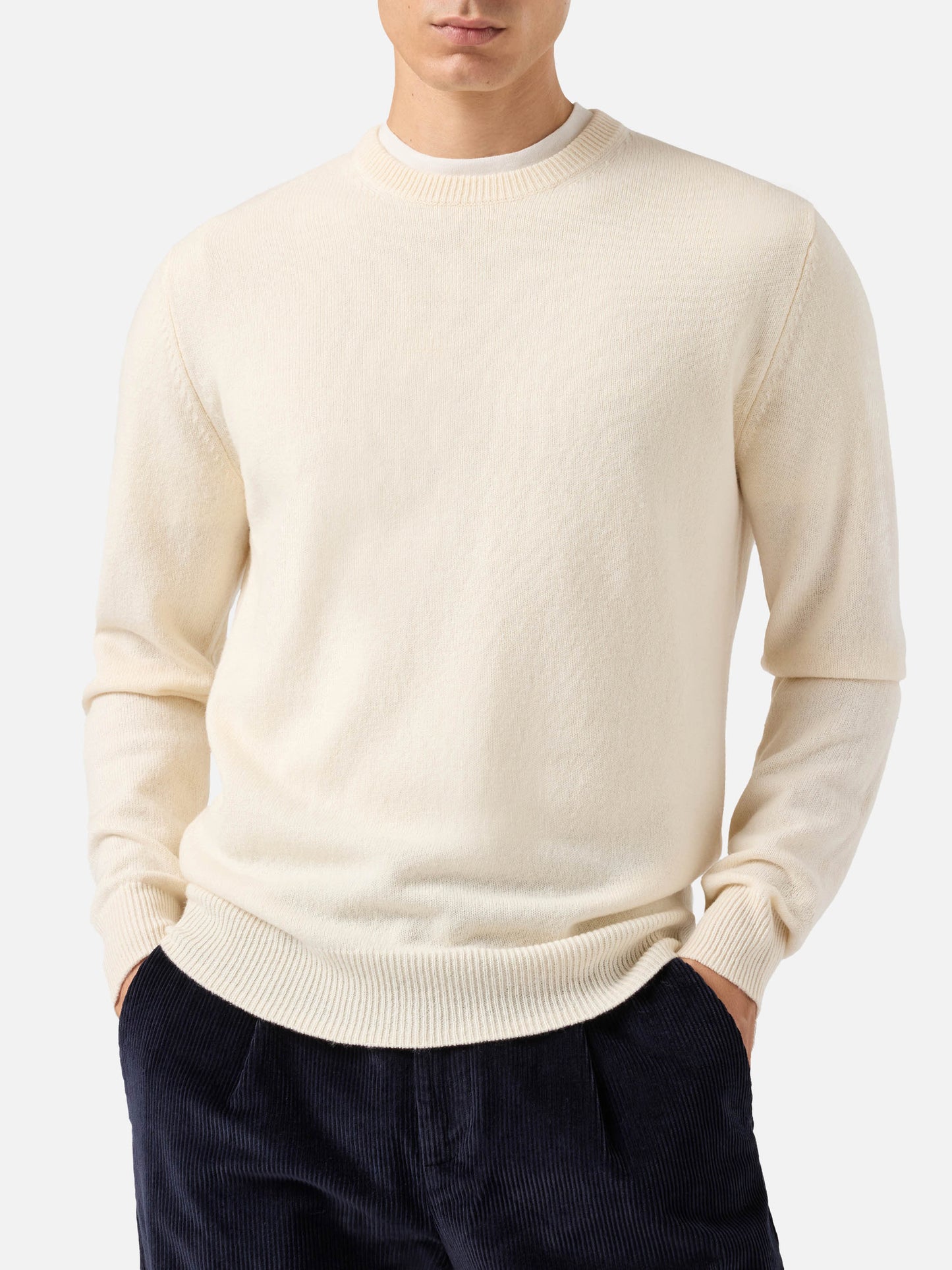 Maglione Regent in lambswool bianco