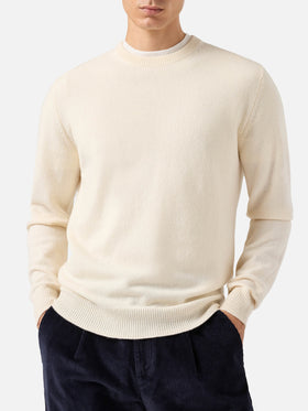 Maglione Regent in lambswool bianco