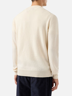 Maglione Regent in lambswool bianco