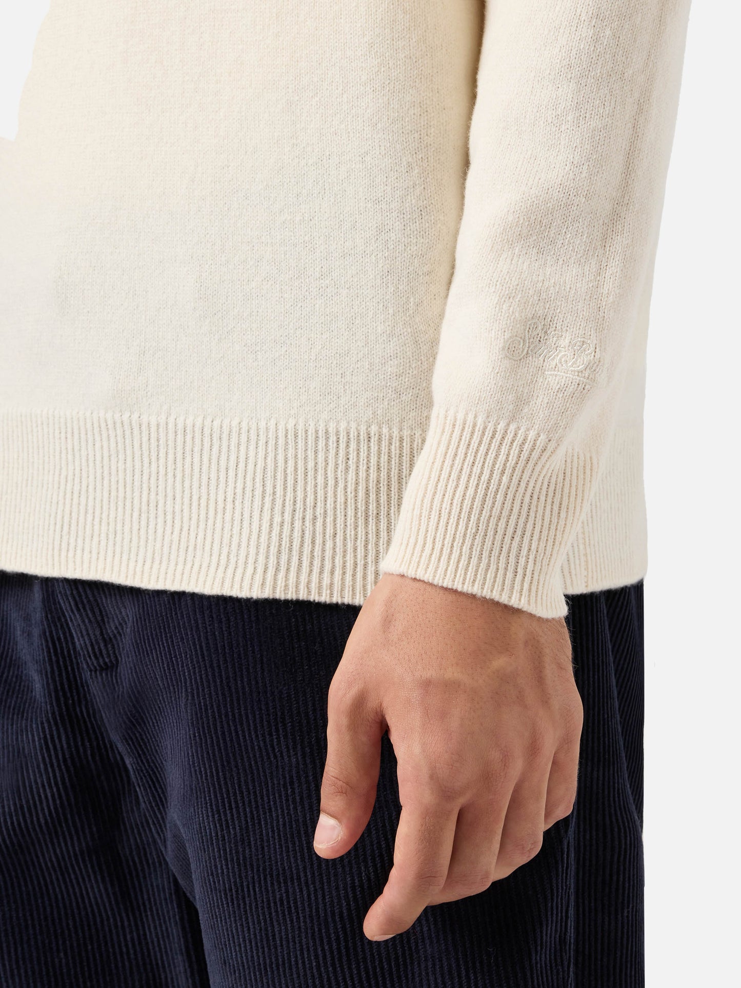 Maglione Regent in lambswool bianco