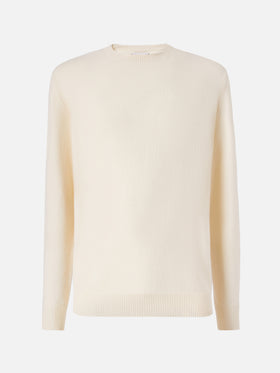 Maglione Regent in lambswool bianco