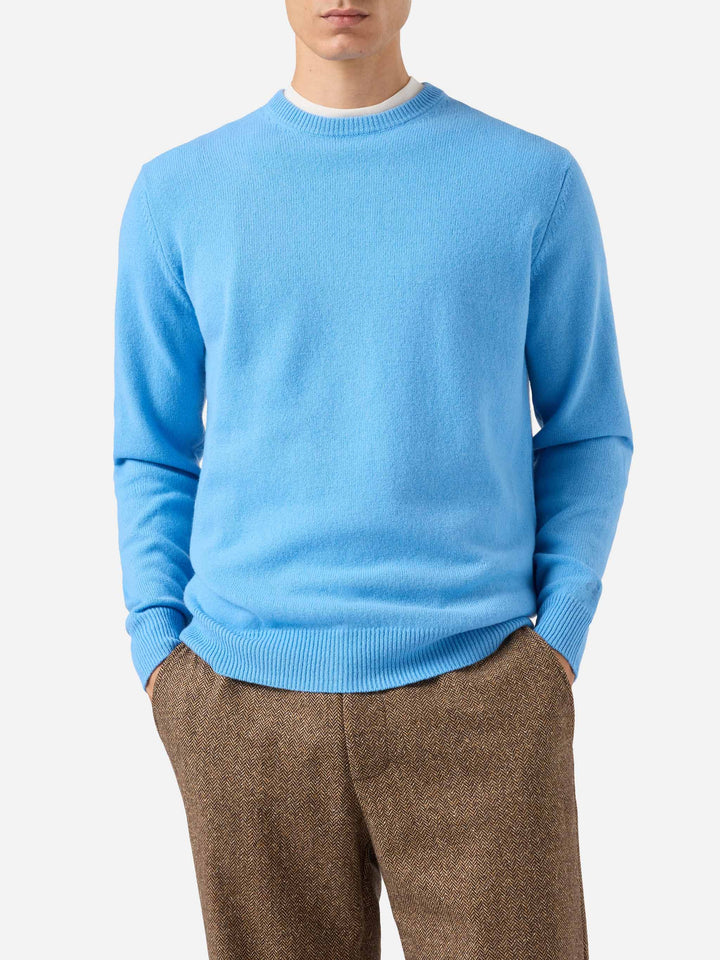 Maglione Regent in lambswool azzurro polvere