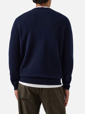Jersey de cuello redondo en lambswool Regent Navy blue 