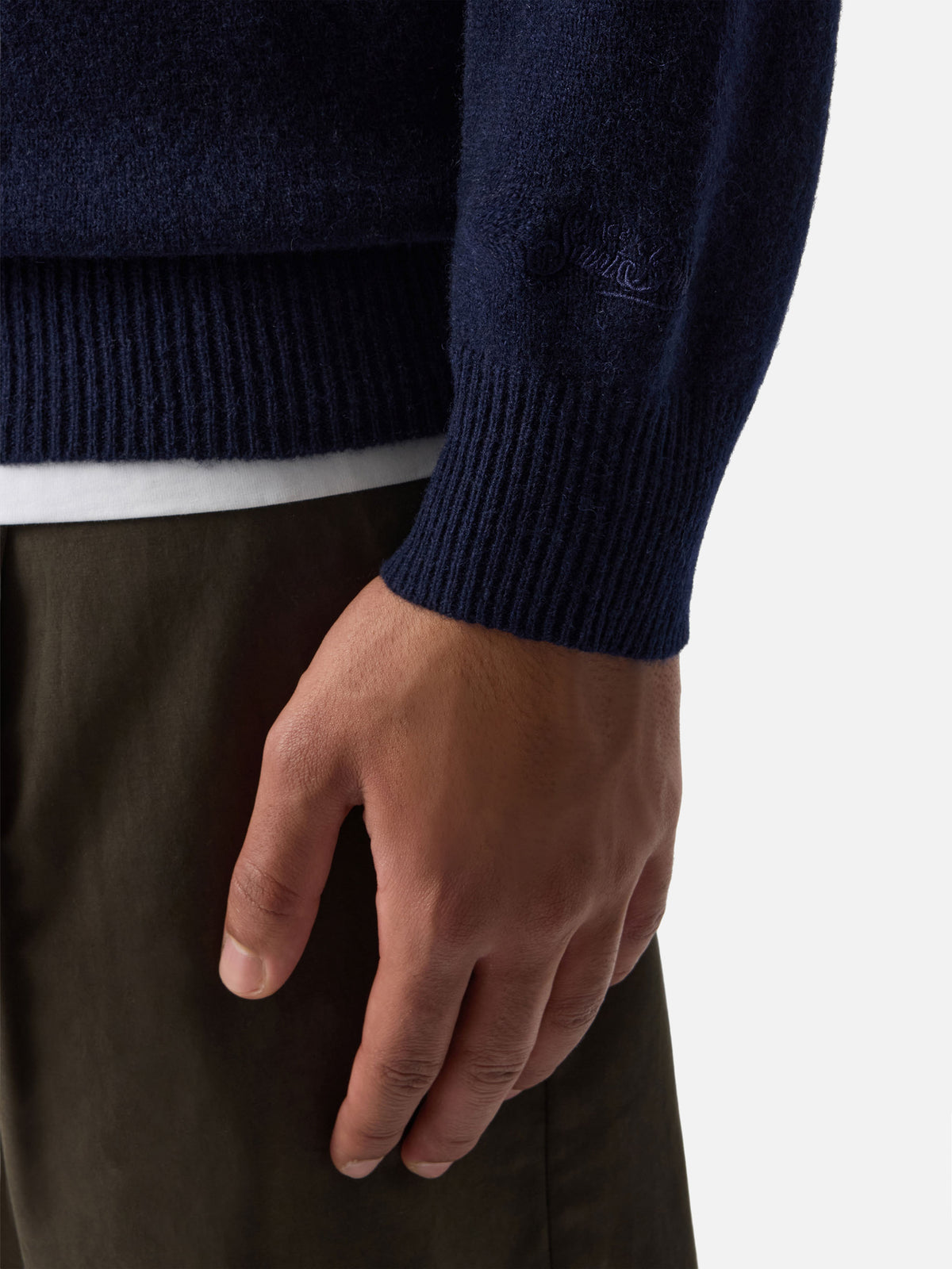 Jersey de cuello redondo en lambswool Regent Navy blue 