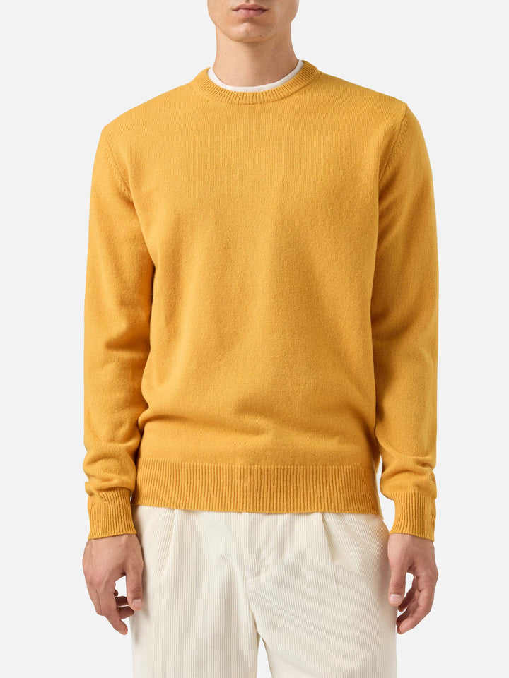 Maglione Regent in lambswool giallo ocra
