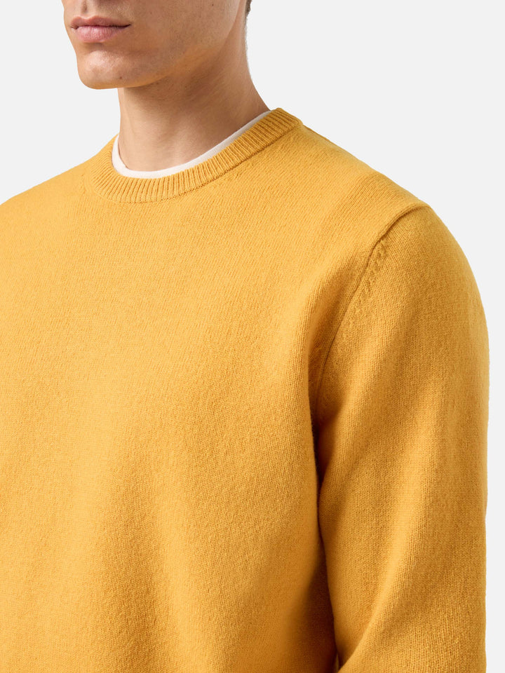 Maglione Regent in lambswool giallo ocra