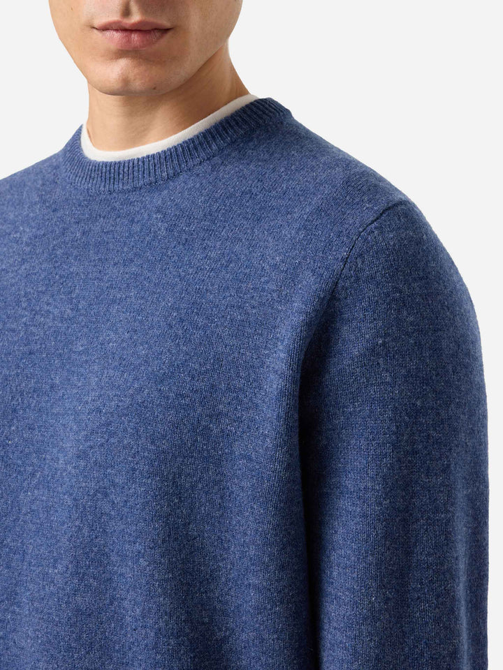 Maglione Regent in lambswool blu denim