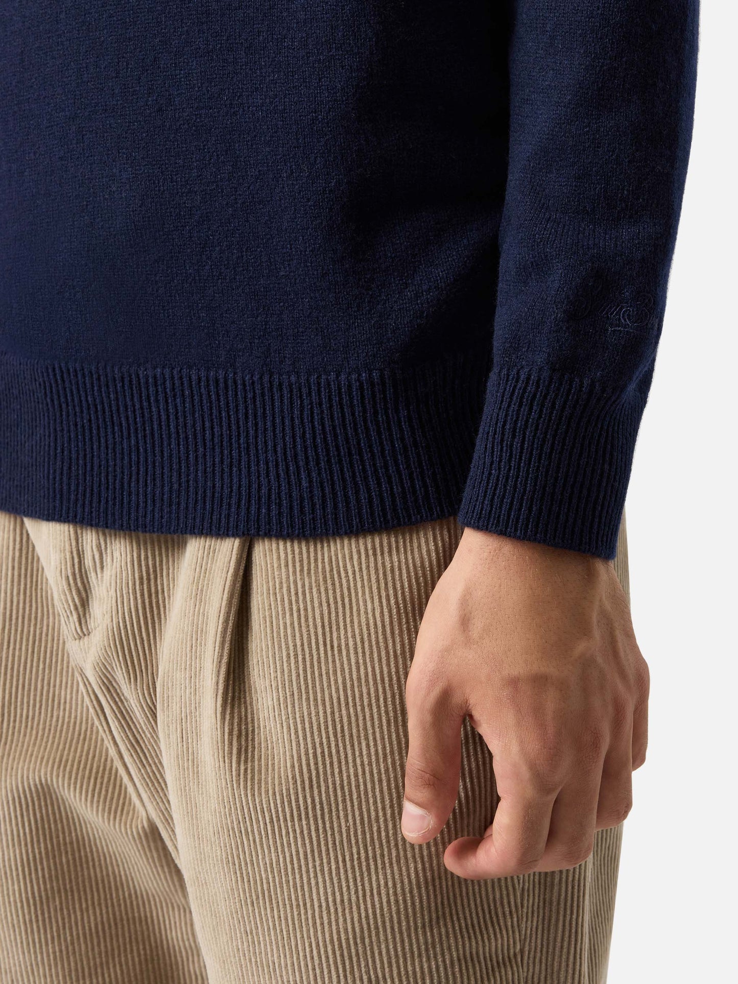 Maglione Regent in lambswool blu notte