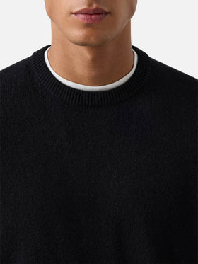 Jersey de cuello redondo Black Regent en lana de cordero 