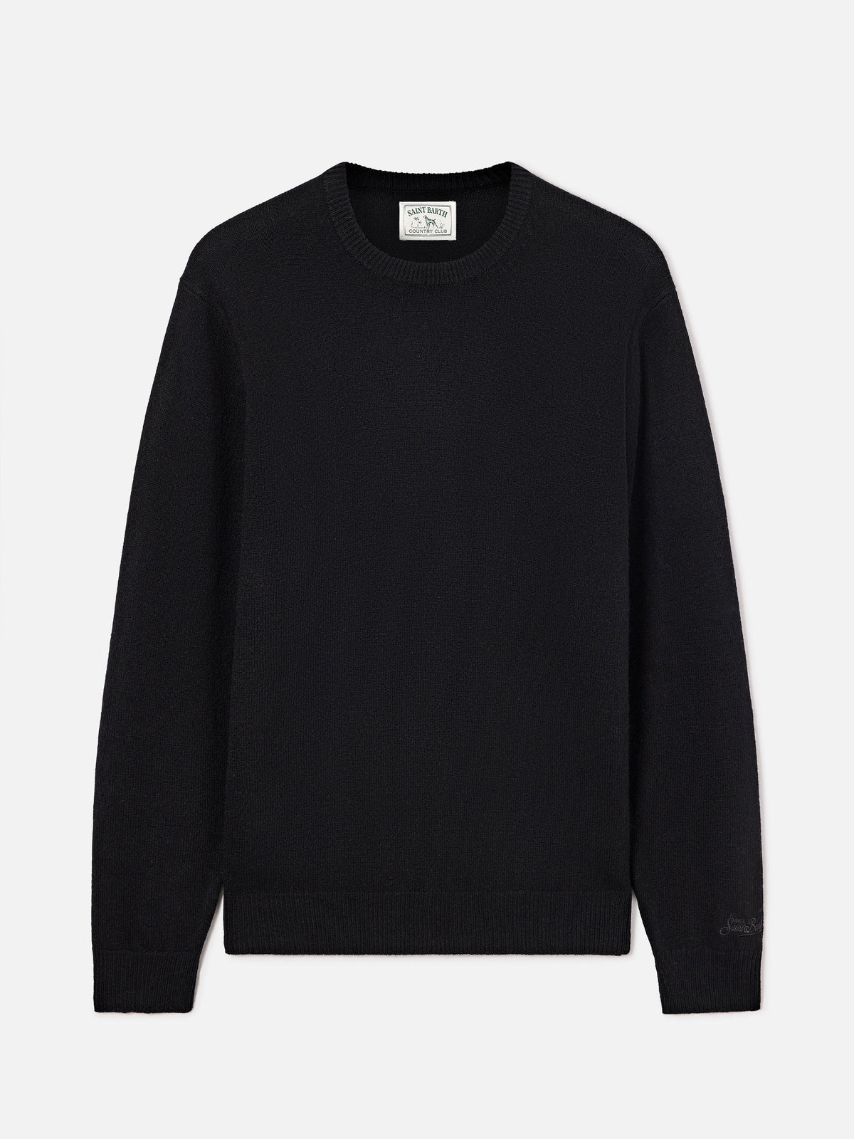 Jersey de cuello redondo Black Regent en lana de cordero 