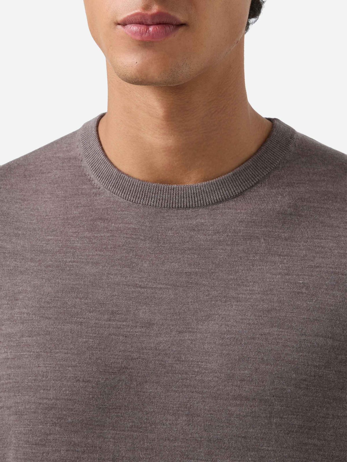 Jersey de cuello redondo Regent en Merino camel 
