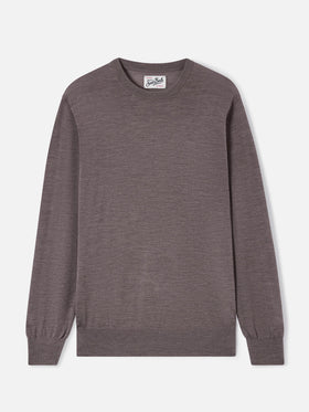 Jersey de cuello redondo Regent en Merino camel 