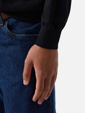 Pull col rond Regent en Merino noir 