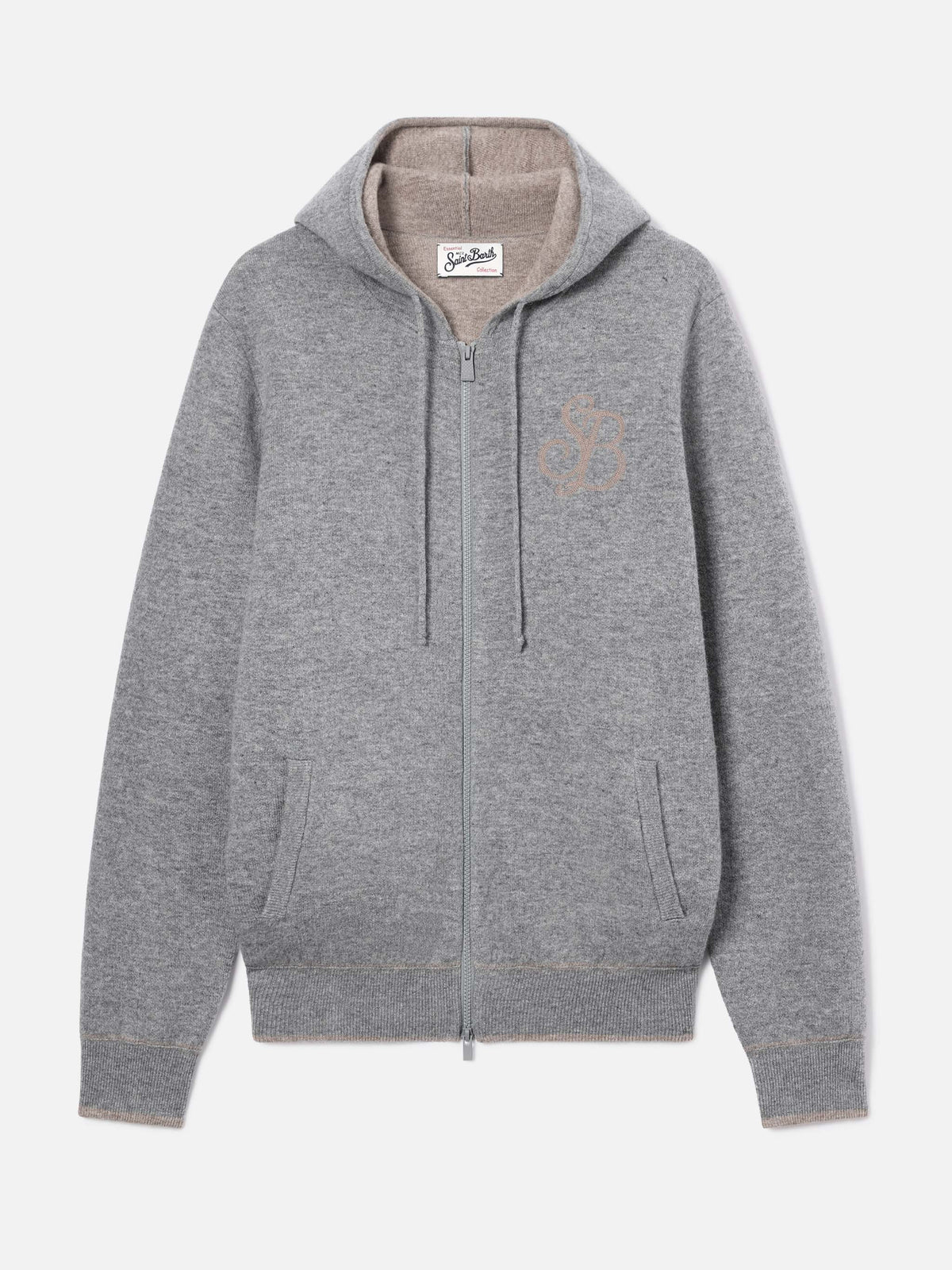 Maille à capuche en laine Grey Ridge avec monogramme SB Legacy 