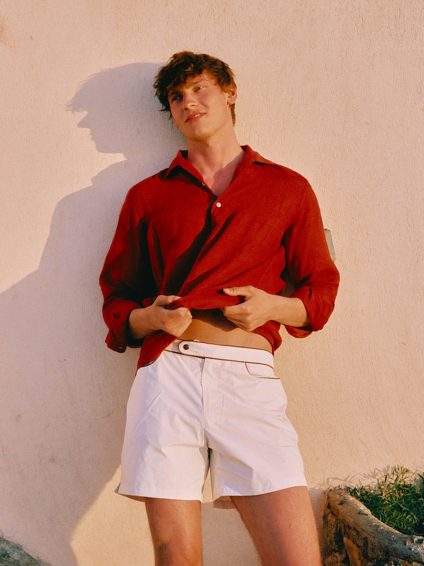 Polo Raphael in lino rosso