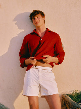 Polo Raphael in lino rosso
