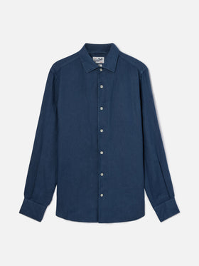 Blue navy Raphael shirt in pure linen