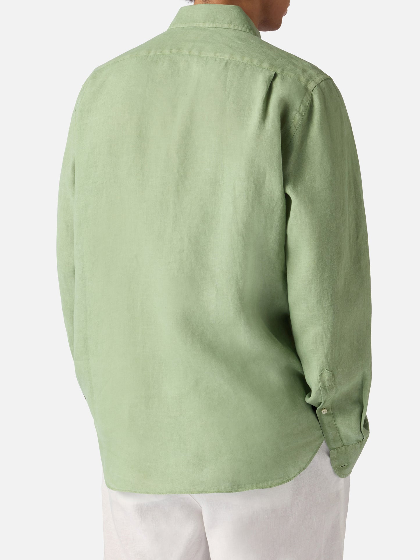 Sage green Raphael shirt in pure linen
