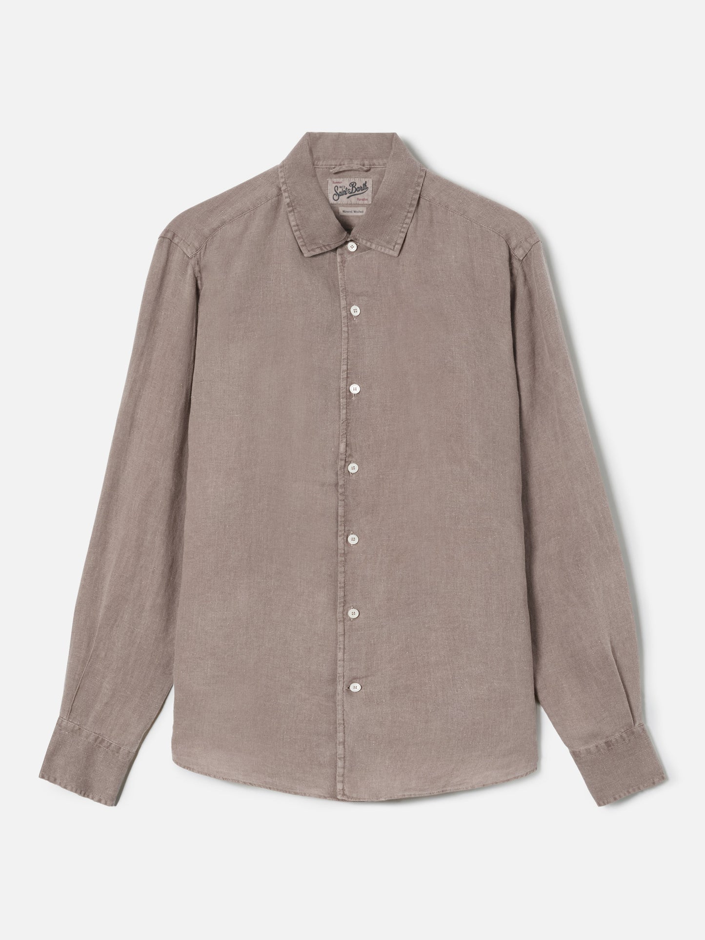 Brown Raphael shirt in pure linen