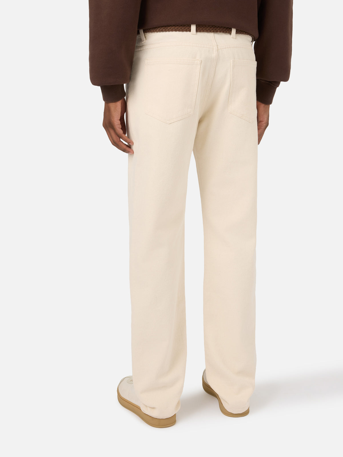 Beige Riverdale cotton five pocket trousers