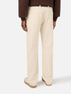 Beige Riverdale cotton five pocket trousers