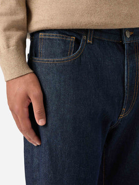 Dark blue Riverdale denim jeans with raw finish