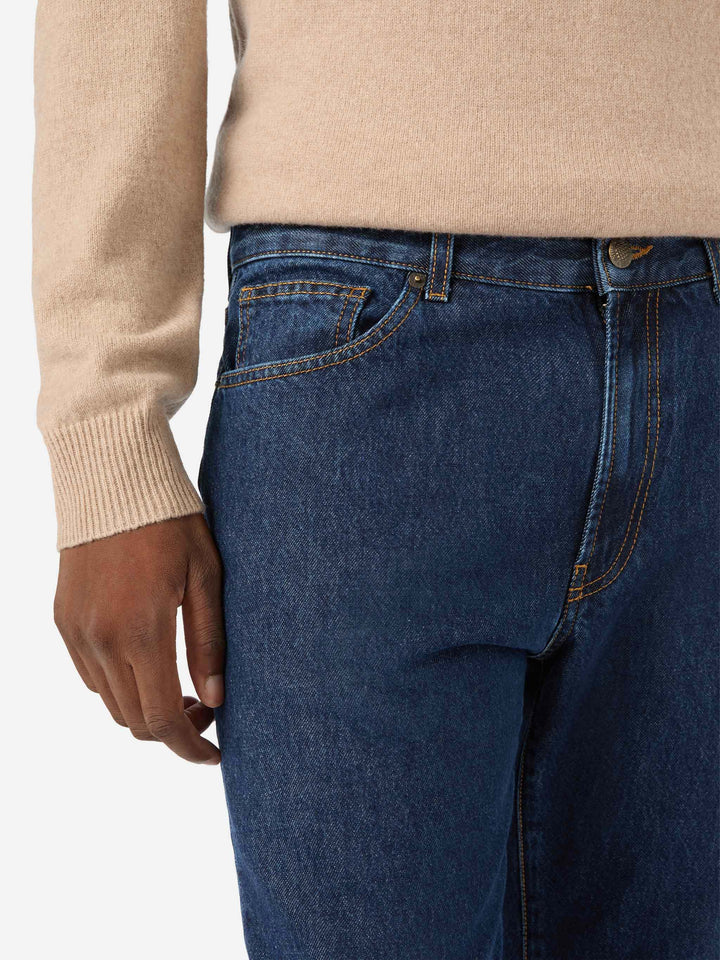 Light blue Riverdale denim jeans with stone wash finish